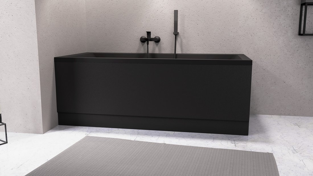 Polysan Couvert voorpaneel links mat zwart 180x52cm