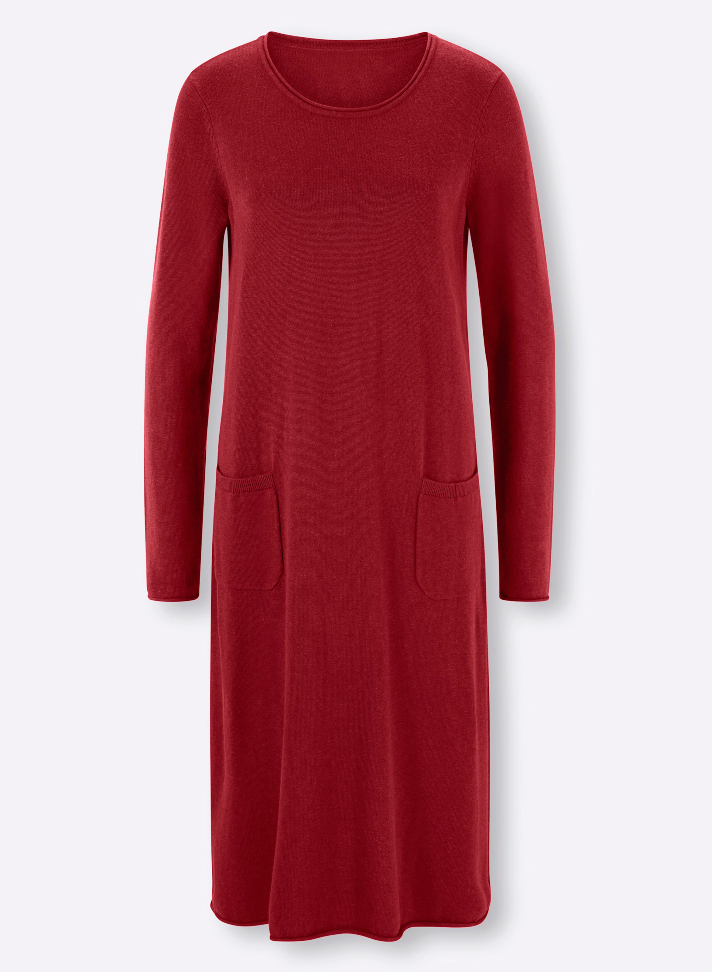 heine Strickkleid in dunkelrot