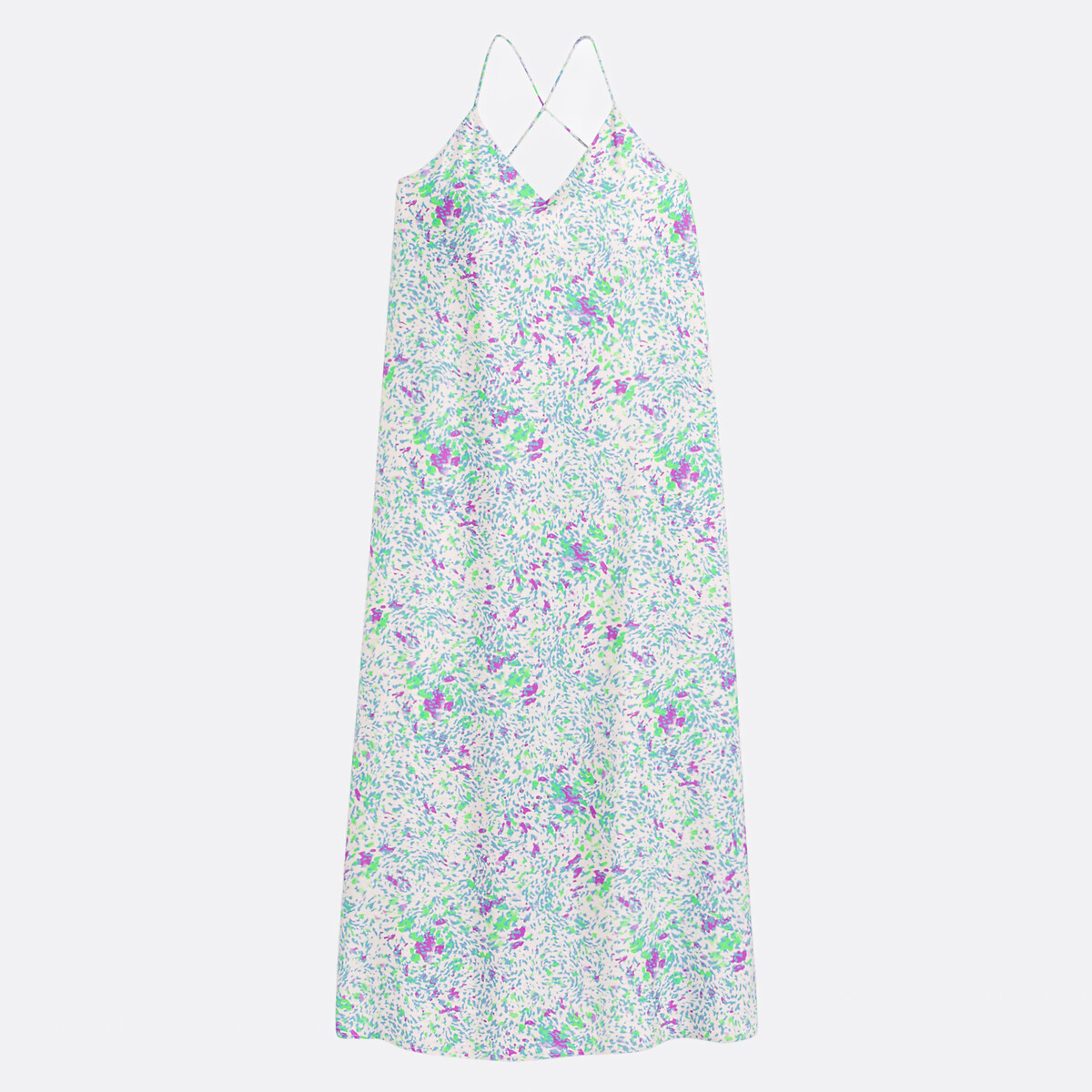 LA REDOUTE COLLECTIONS<br>Vestido maxi com alças finas e estampa gráfica