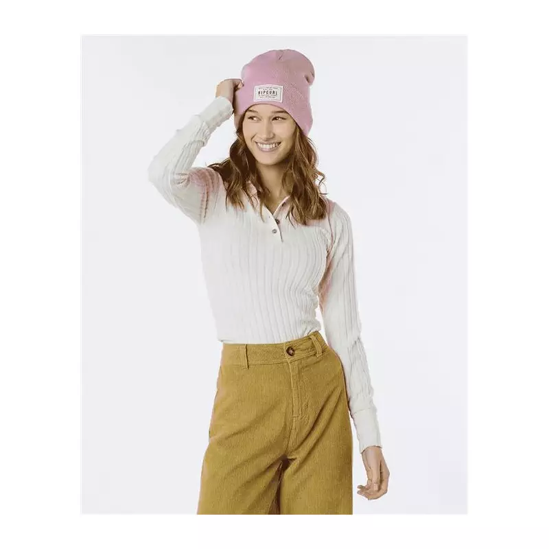 Teeshirt femme RIPCURL Polo Cosy Ecru Marle