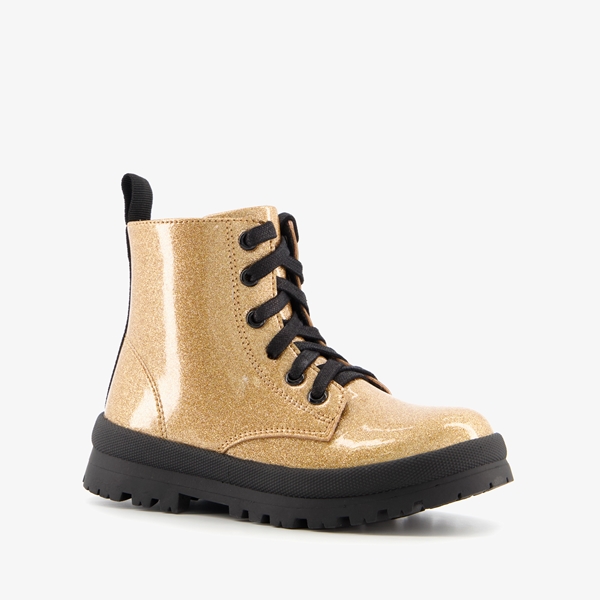 Blue Box meisjes veterboots met gouden glitters