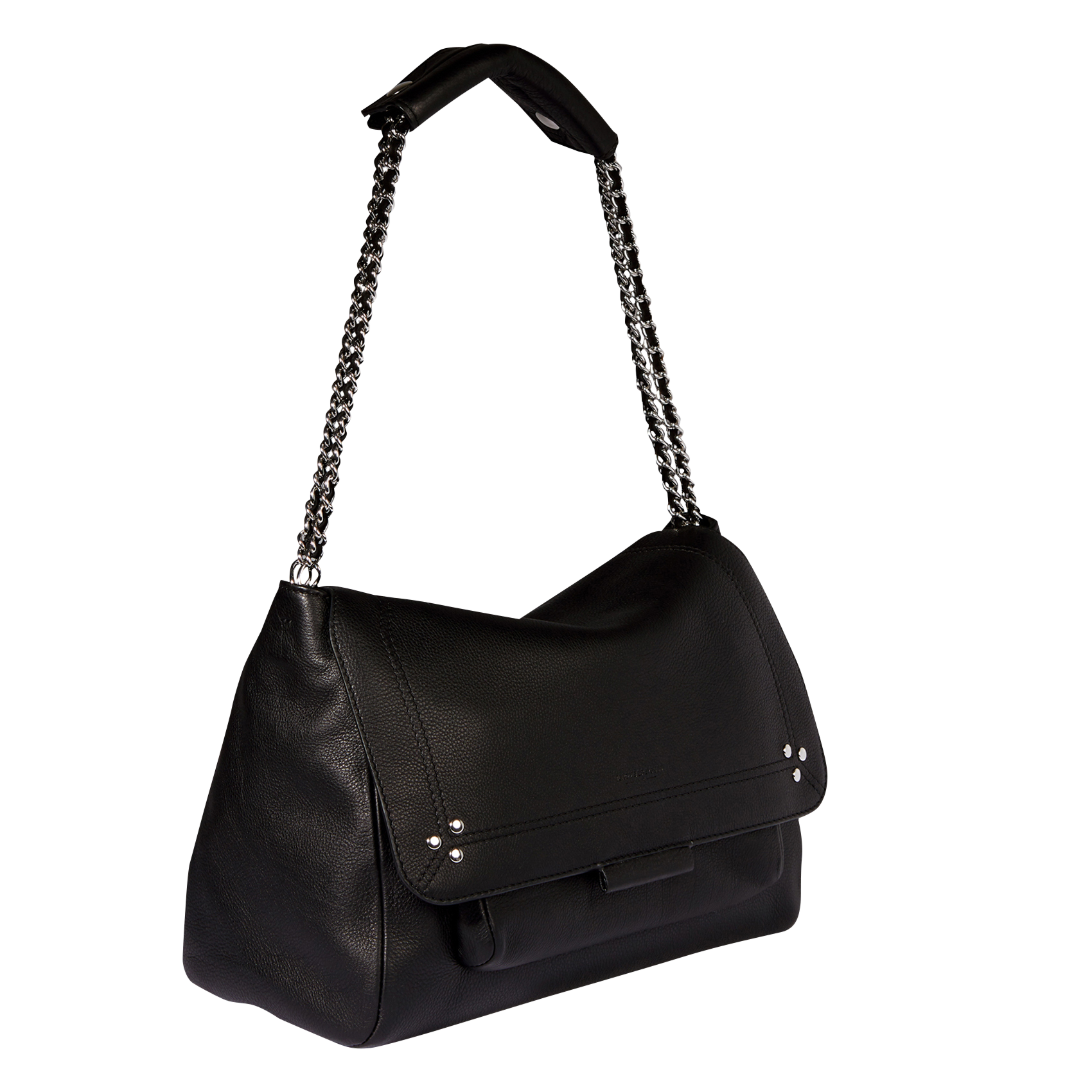 LULU L - Sac besace en cuir | Noir