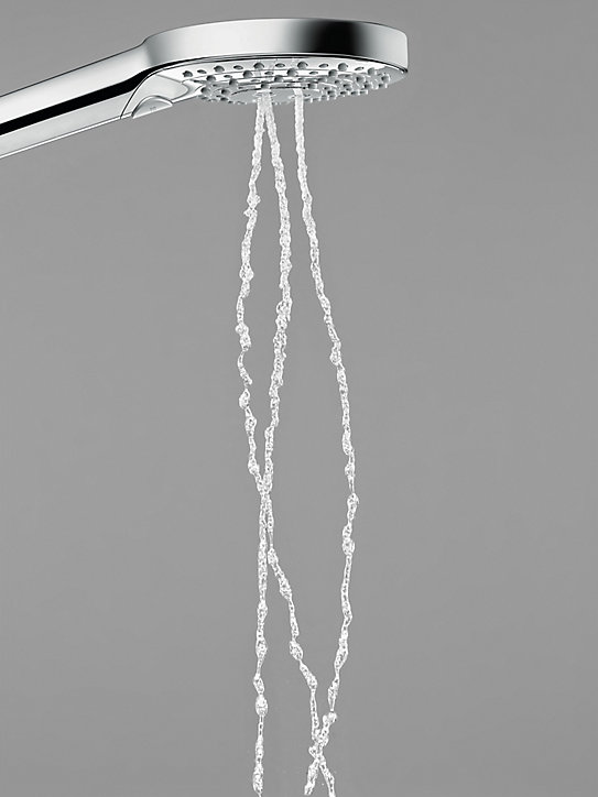 Kit de douche sans robinetterie avec douchette 3 jets + flexible + barre réglable, chrome, Hansgrohe Raindance Select