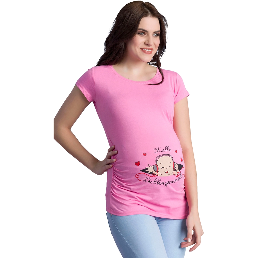 M.M.C. Umstandsshirt Hallo Lieblingsmensch mit Motiv Rosa