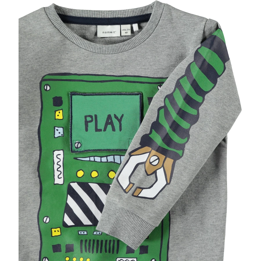 name it Boys Sweatshirt NMMBOBOT Grey Melange