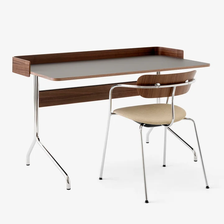 &Tradition - Pavilion AV17 Schreibtisch mit Umrandung, 130x65 cm, Eiche / Linoleum Mushroom (4176)