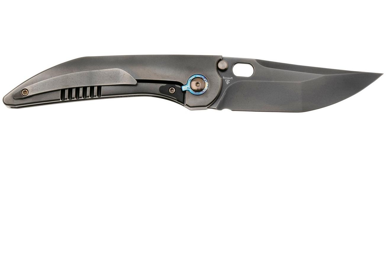 WE Knife Attor WE23037B-1 Polished Gray CPM 20CV, Gray Titanium zakmes, Dalibor Bergam design