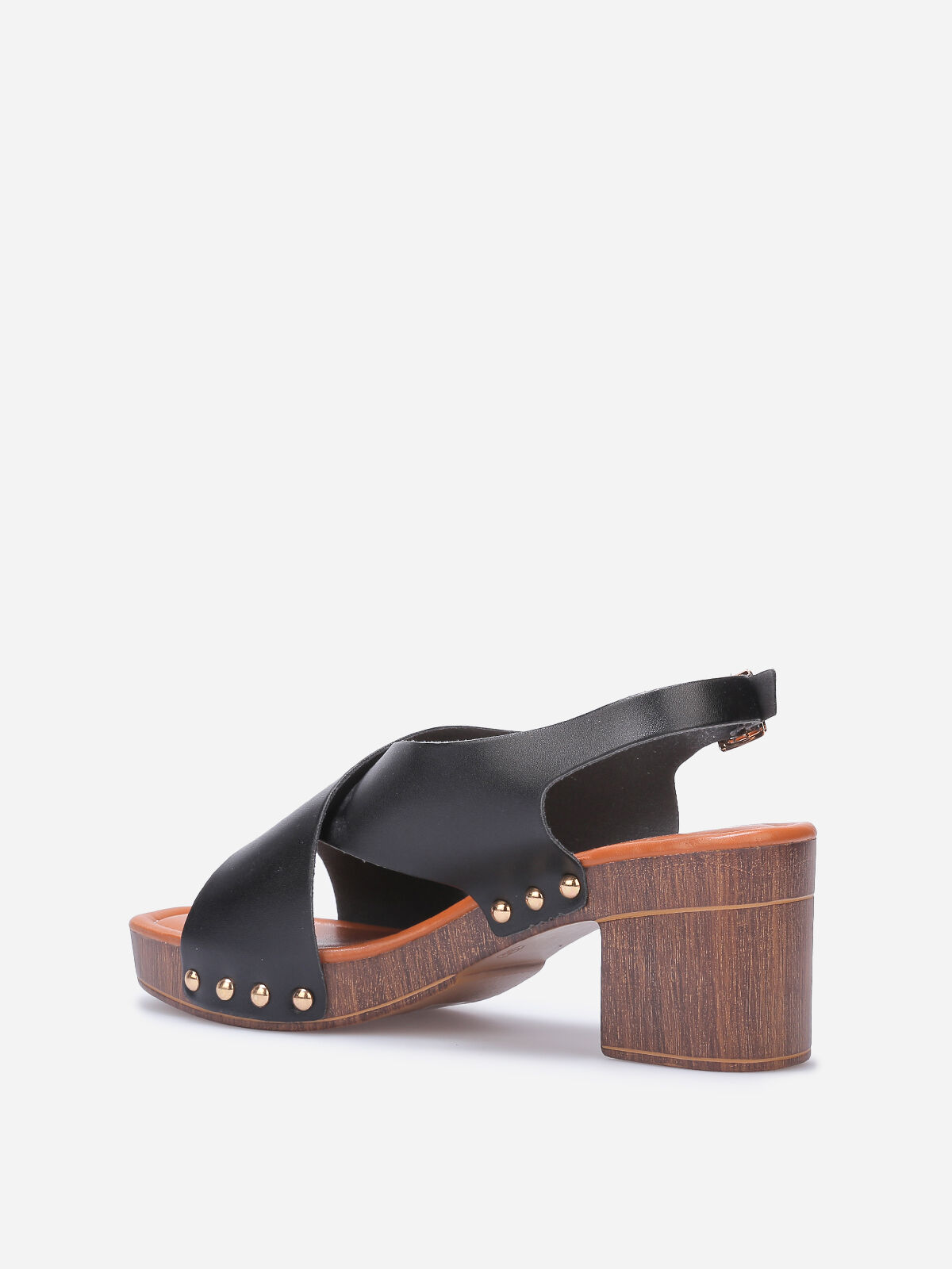 Sandales style sabot à brides croisées- Noir