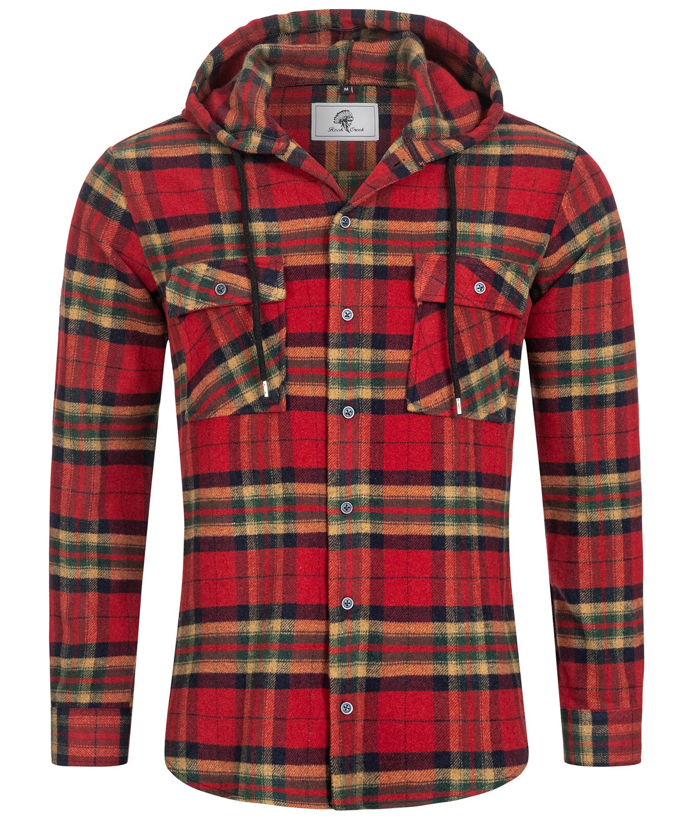 Rock Creek Hemd Kariertes Hemd mit Kapuze Regular Fit