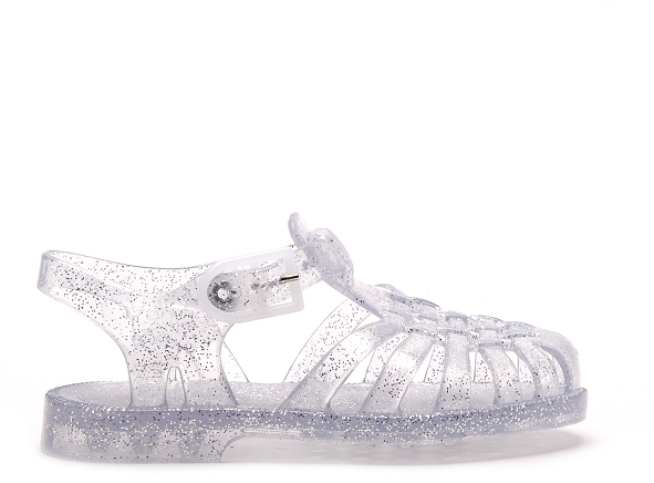 Meduse mules et sabots enfant sun boite argent