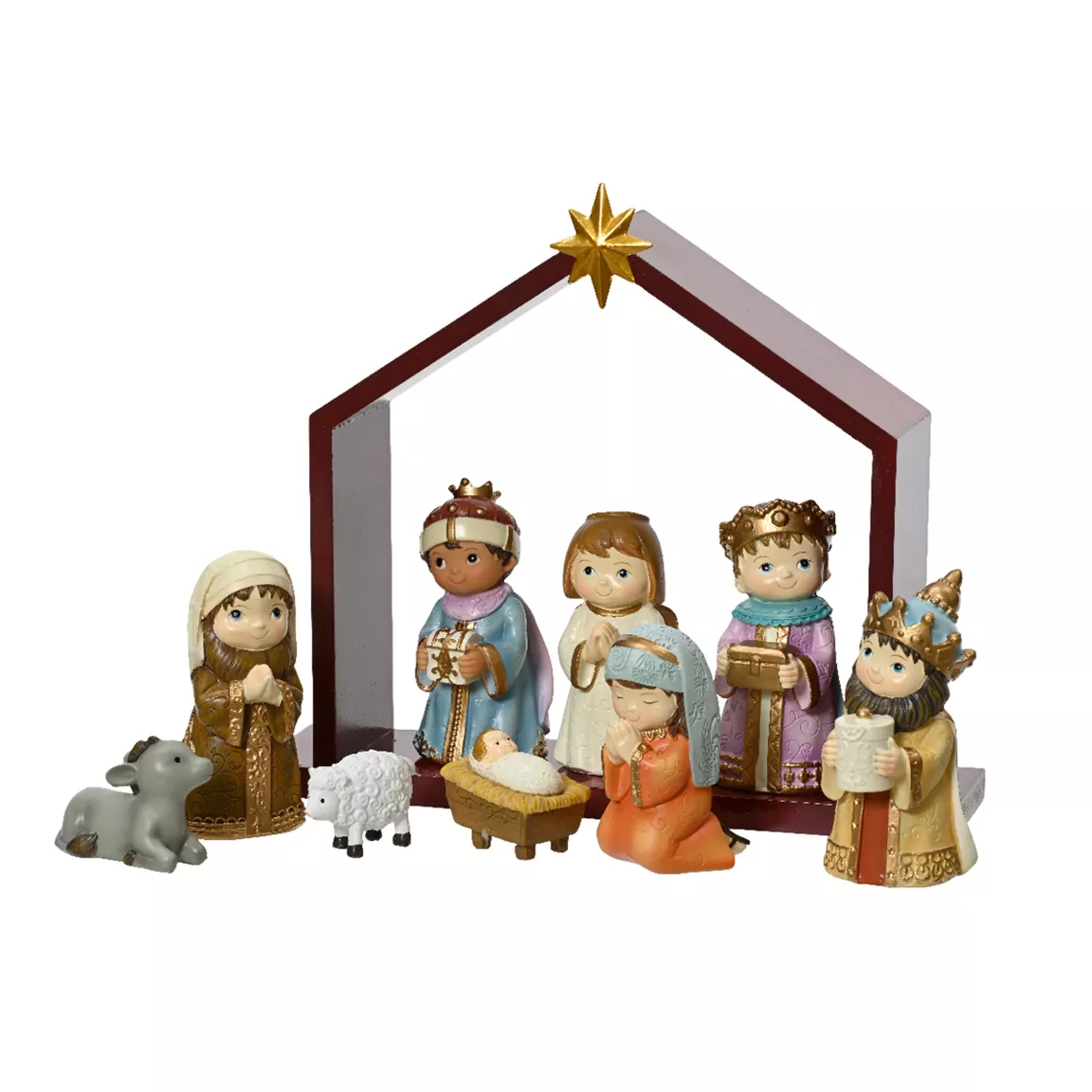 Crèche de Noël complète (H22 cm) Saint-Emile