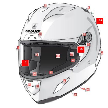 Masque Shark GRAND MODÈLE - RACE-R PRO CARBON / RACE-R PRO / RACE-R PRO GP - Noir