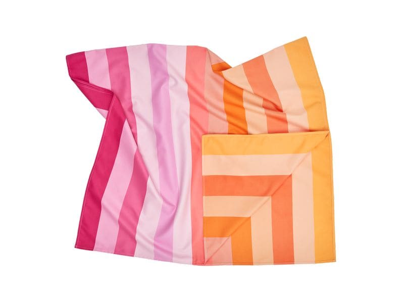 Dock & Bay Strandtuch Miami Sorbet 200 cm x 90 cm, Mehrfarb Badetuch mit praktischem Stoff-Beutel