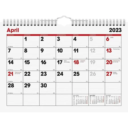 BRUNNEN Monatskalender 2023 A4 quer weiß