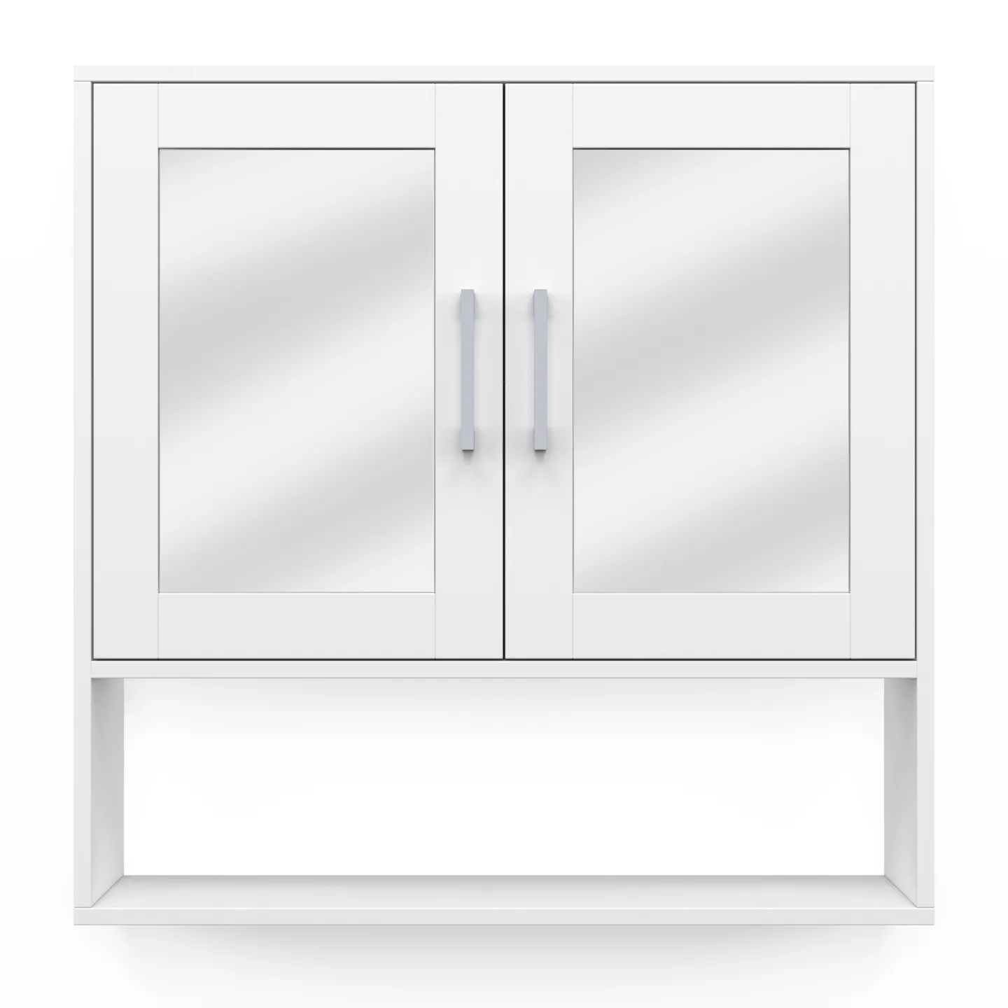 Meuble de rangement suspendu avec miroir pour salle de bain WALDO blanc