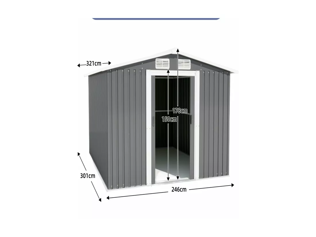 Cabanes en métal, d246cm×h178cm, gris