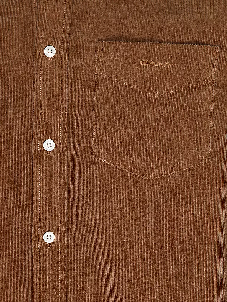 GANT Cordhemd Regular Fit braun