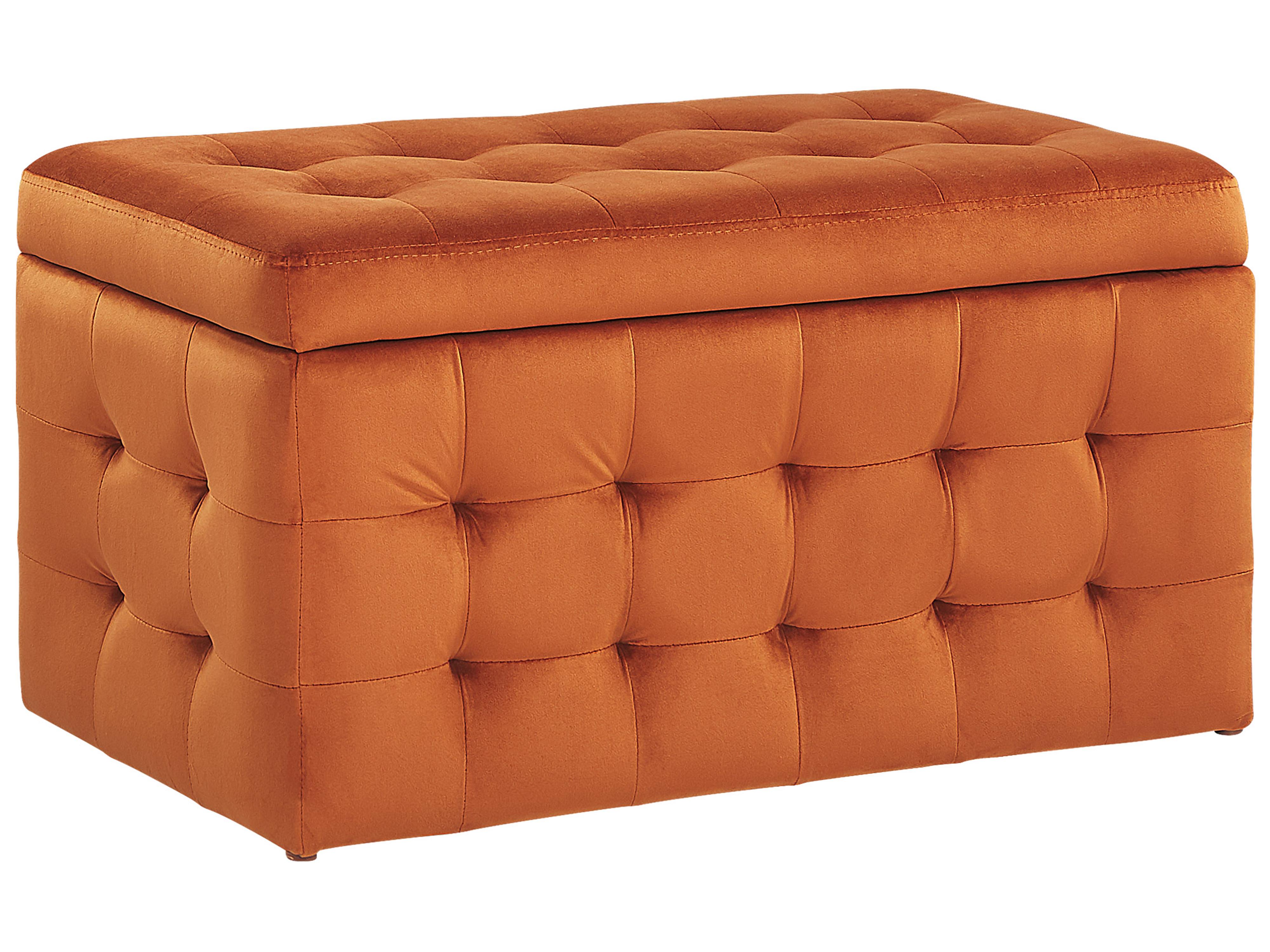 Opbergpoef MICHIGAN Fluweel Oranje