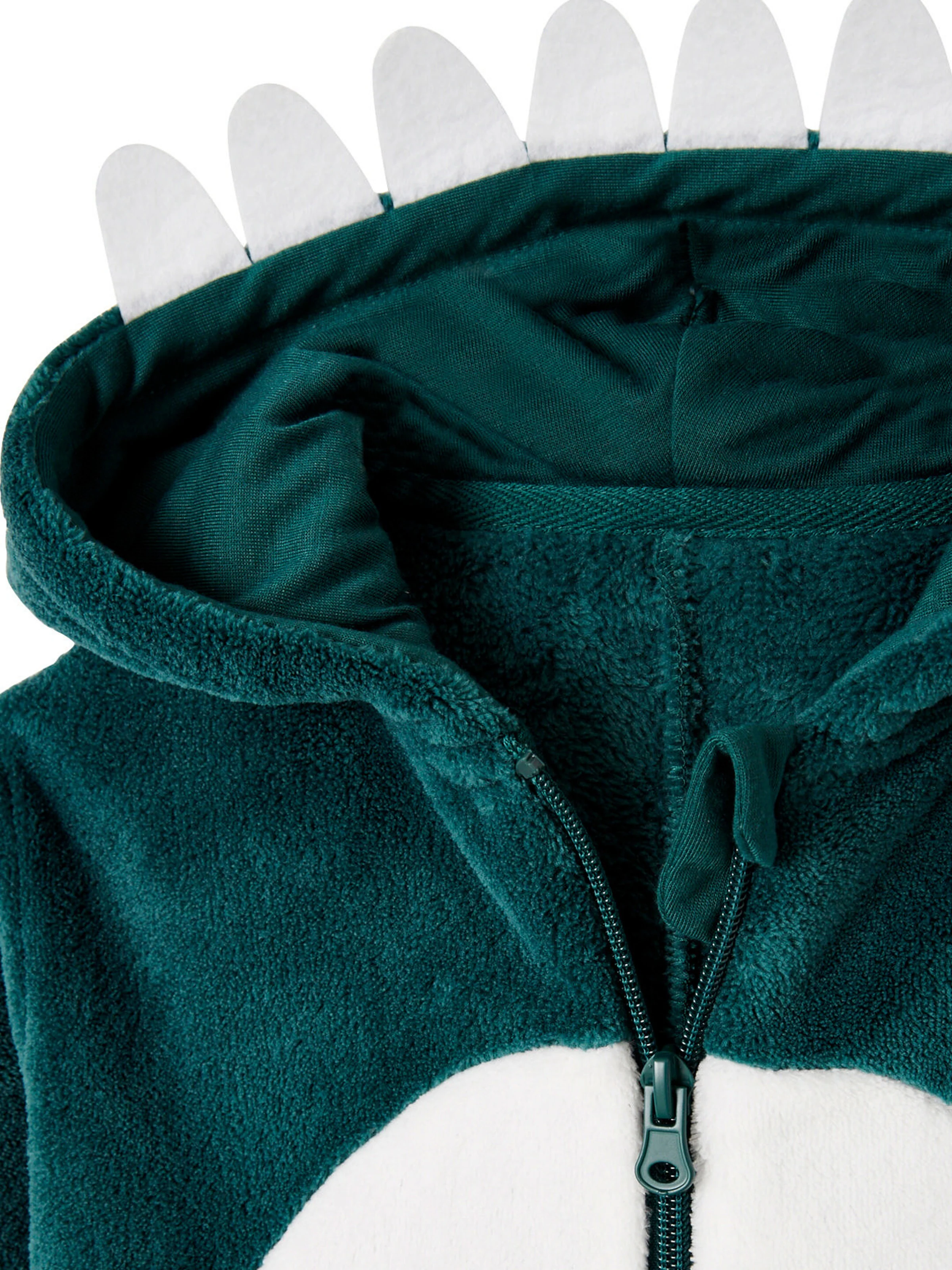 Vertbaudet Plüsch-Overall, Onesie DINOSAURIER dunkelgrün