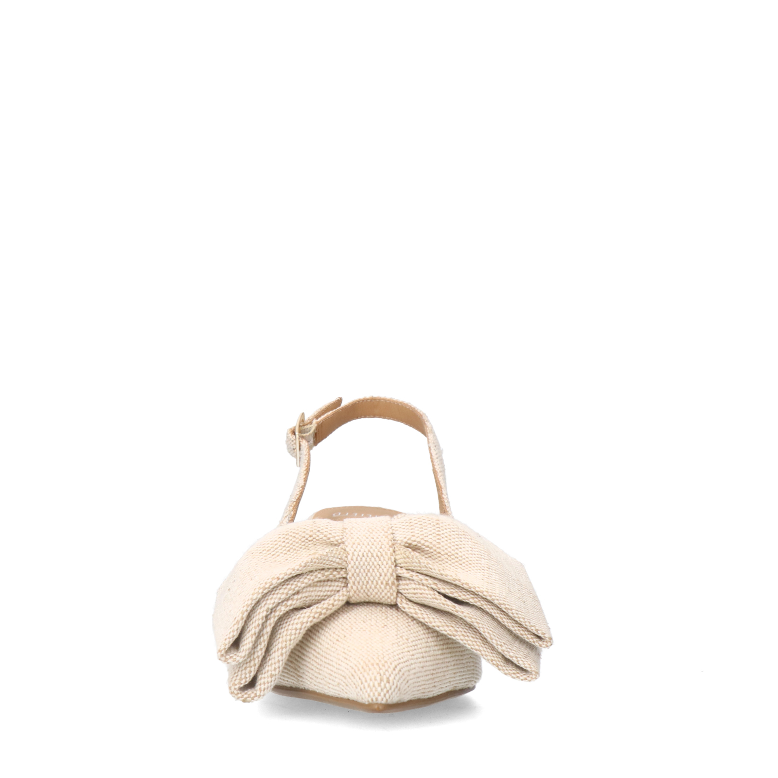 Beige slingbacks met strik