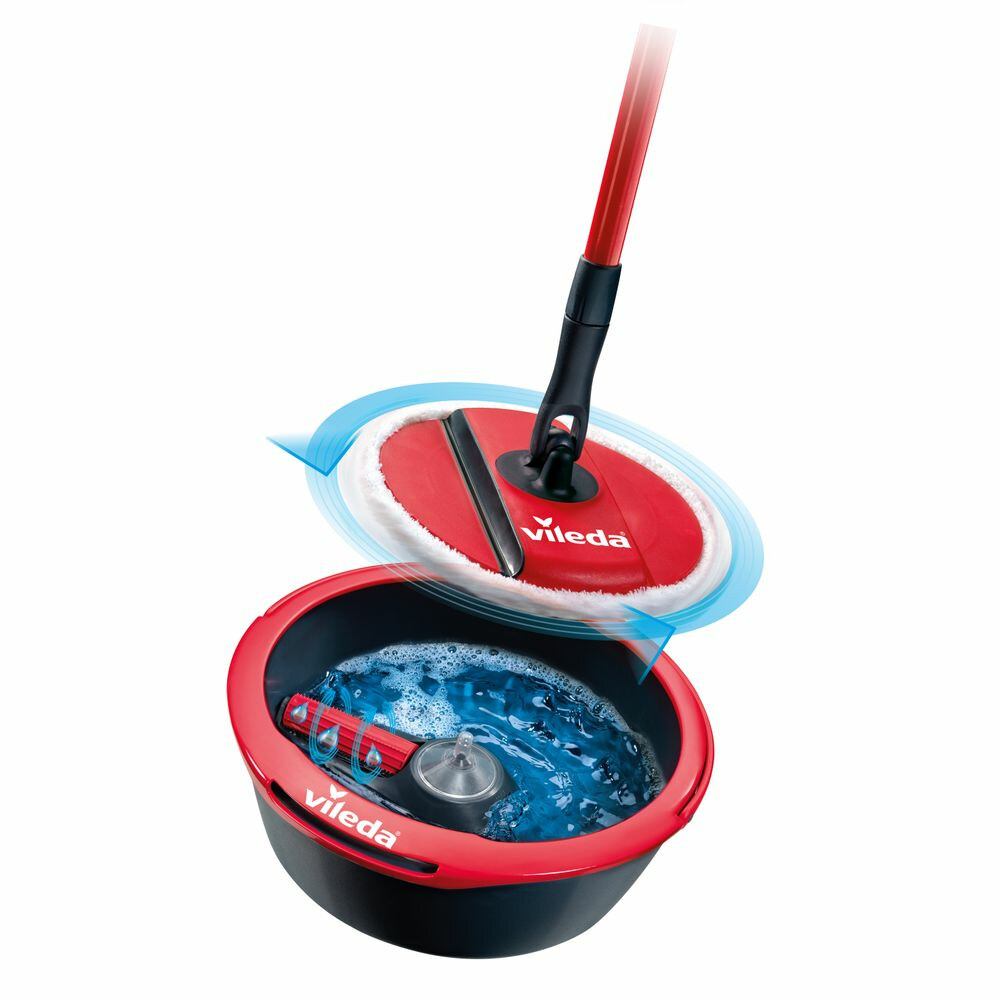 Vileda Spin & Clean Mop Complete Set Rood en Zwart1 set