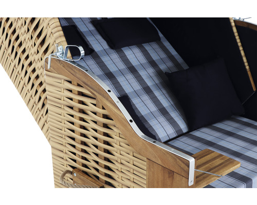 deVries Trend 10+ strandstoel, stof 745, 120 x 80 cm, half-liggend, blauw