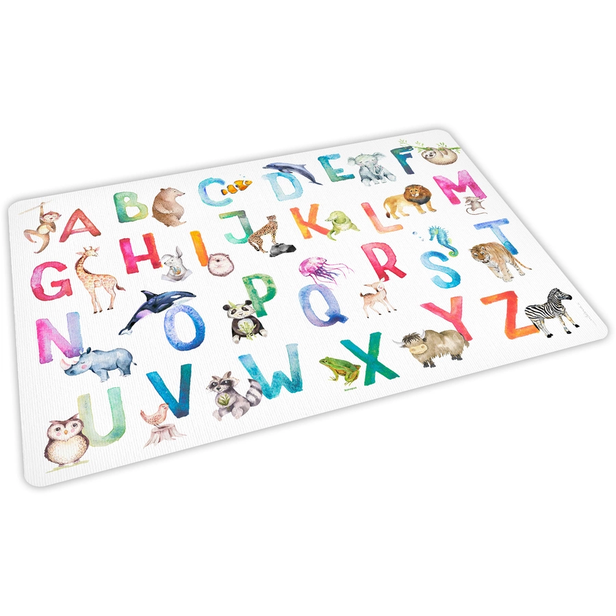 Nikima Platzset stabiles Vinyl Tischset - Tier ABC Aquarell mehrfarbig