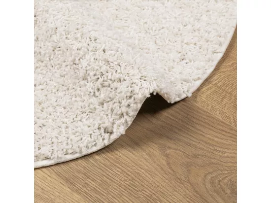 Tapis shaggy à poils longs moderne crème ø 240 cm