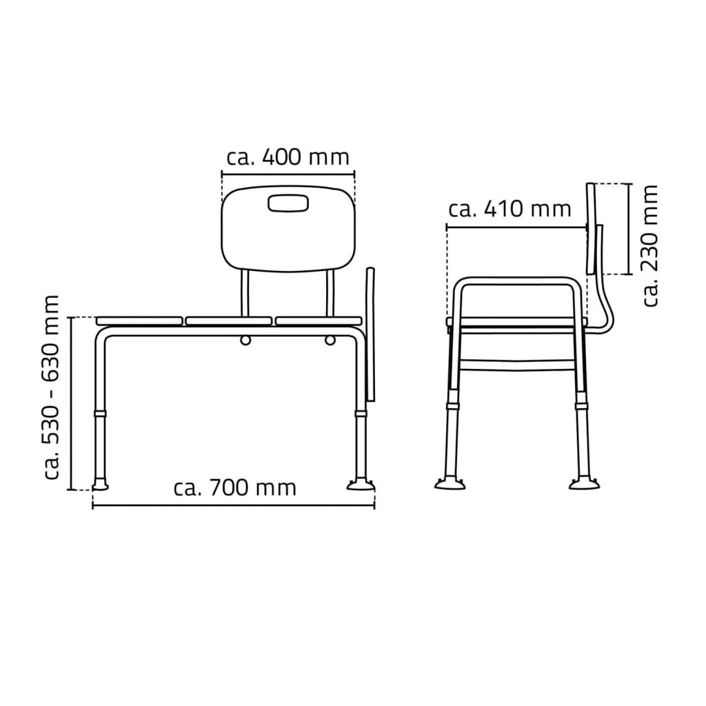 RIDDER Badkuip In-/Uitstapbank, Wit, 150 kg A0120101