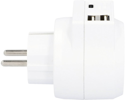 USB A + C 3.4A-adapter, wit, 1x USB Type C + 2x USB Type A-poorten