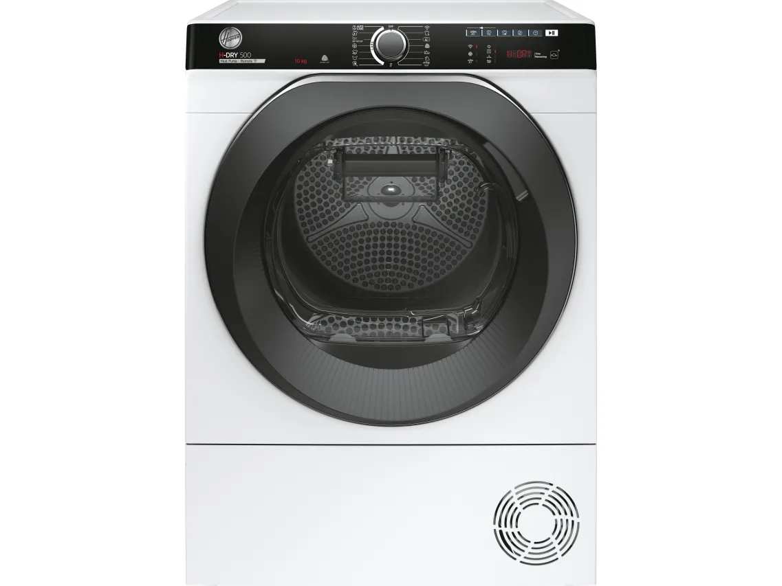 Hoover H-Dry 500 NDPEH10A2TCBEXSS - Tørremaskine - Wi-Fi - bredde: 59.6 cm - dybde: 58.5 cm - højde: 85 cm - frontbetjening - hvid med sort dør