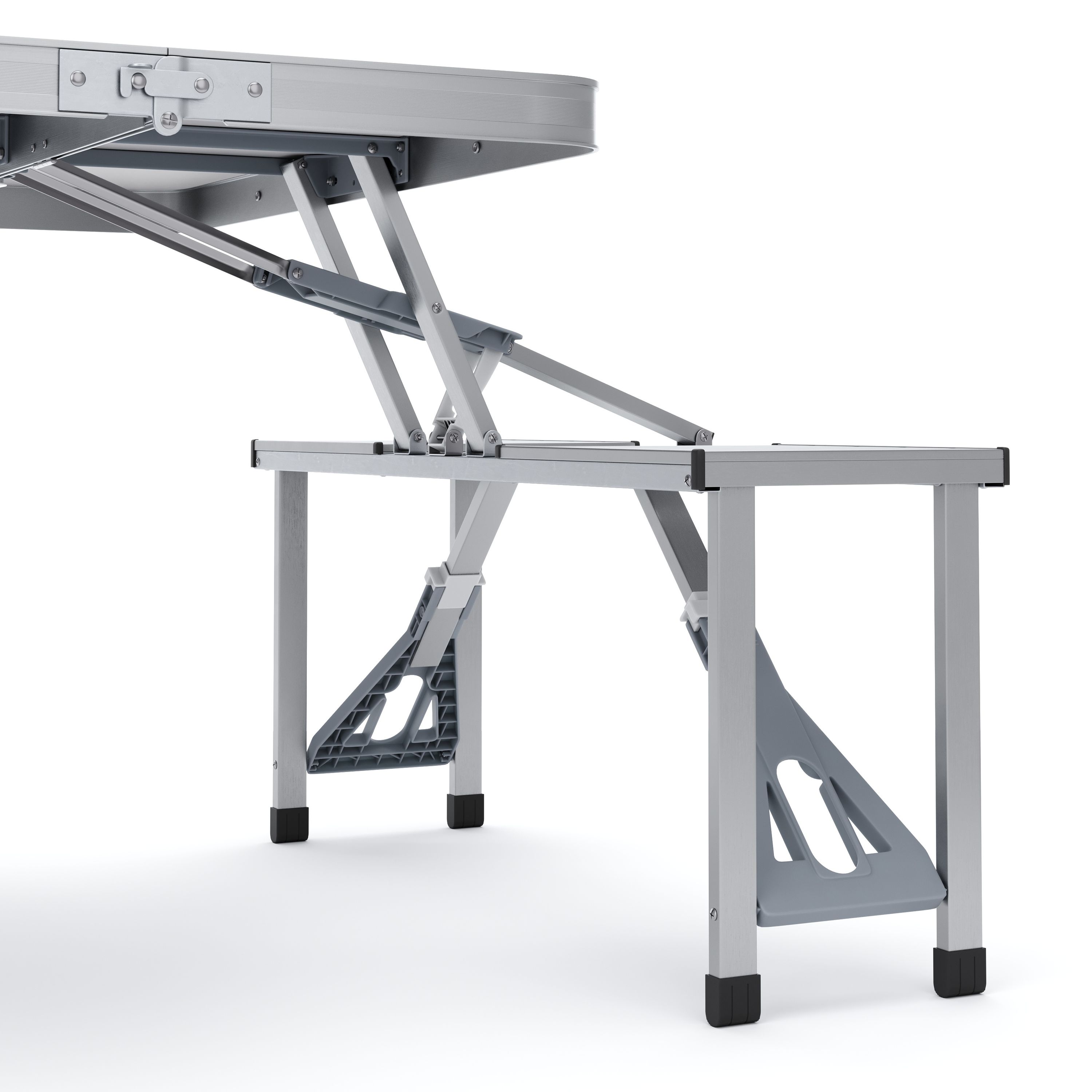 Campingtisch Garnitur klappbar 85 cm silber