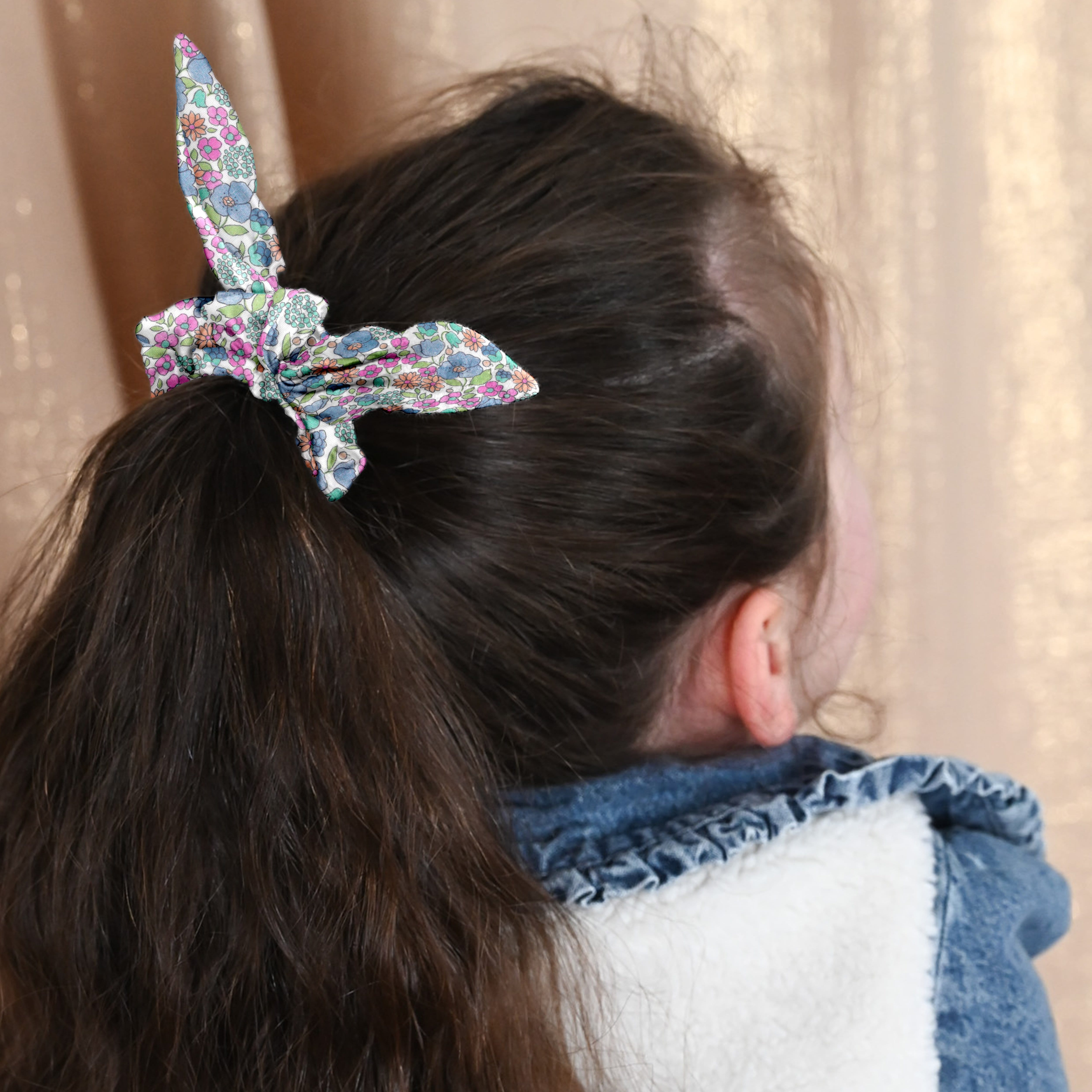 Chouchou Nœud Pastel Fleuri