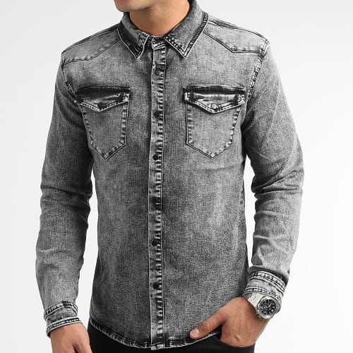 Chemise Jean Manches Longues 0060 Gris Denim