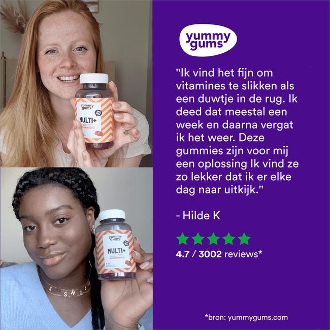 Yummygums Multi+ Suikervrij 60 stuks