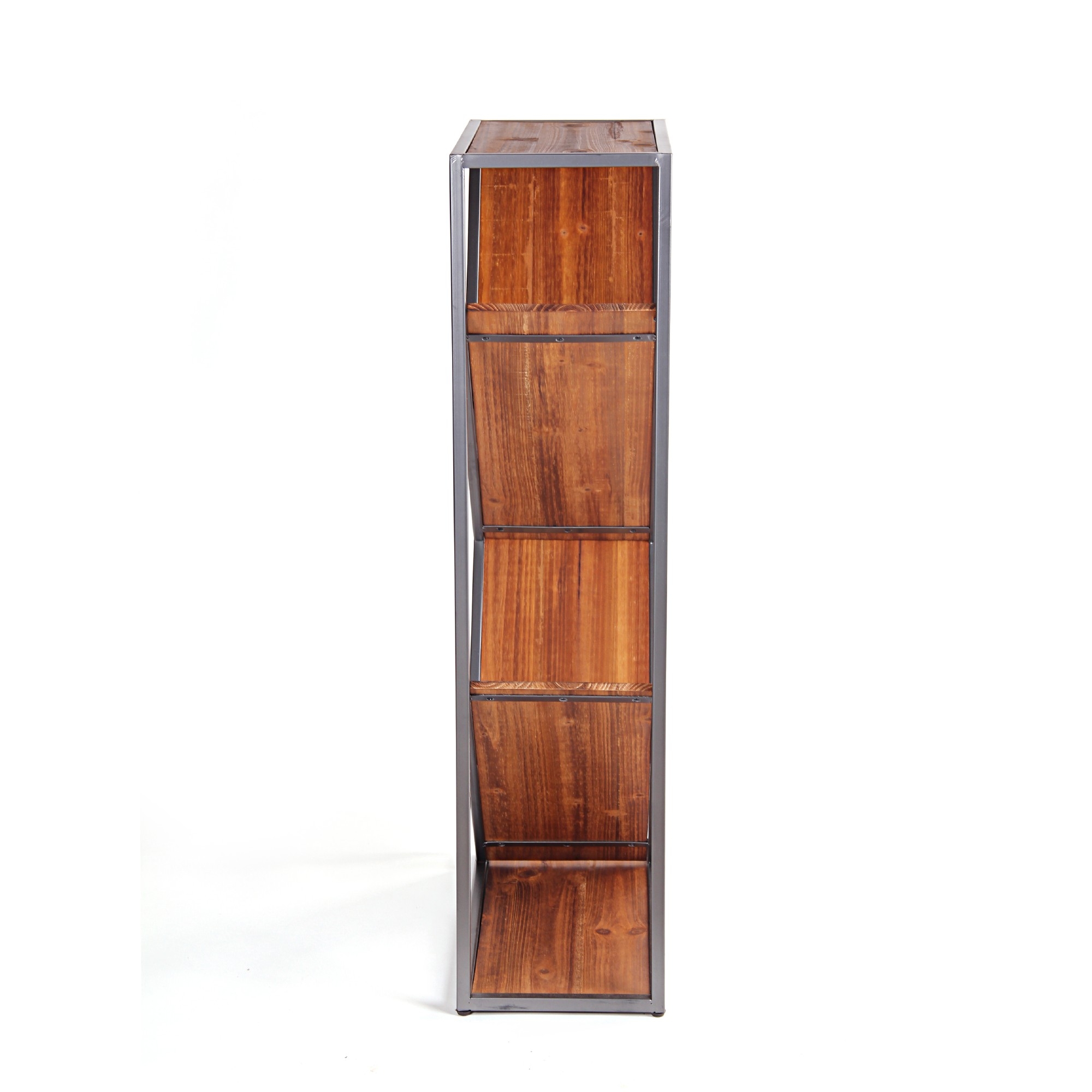 Zickzack-Regal, braun, L 24 cm, B 49 cm, H 100 cm von fischer's lagerhaus