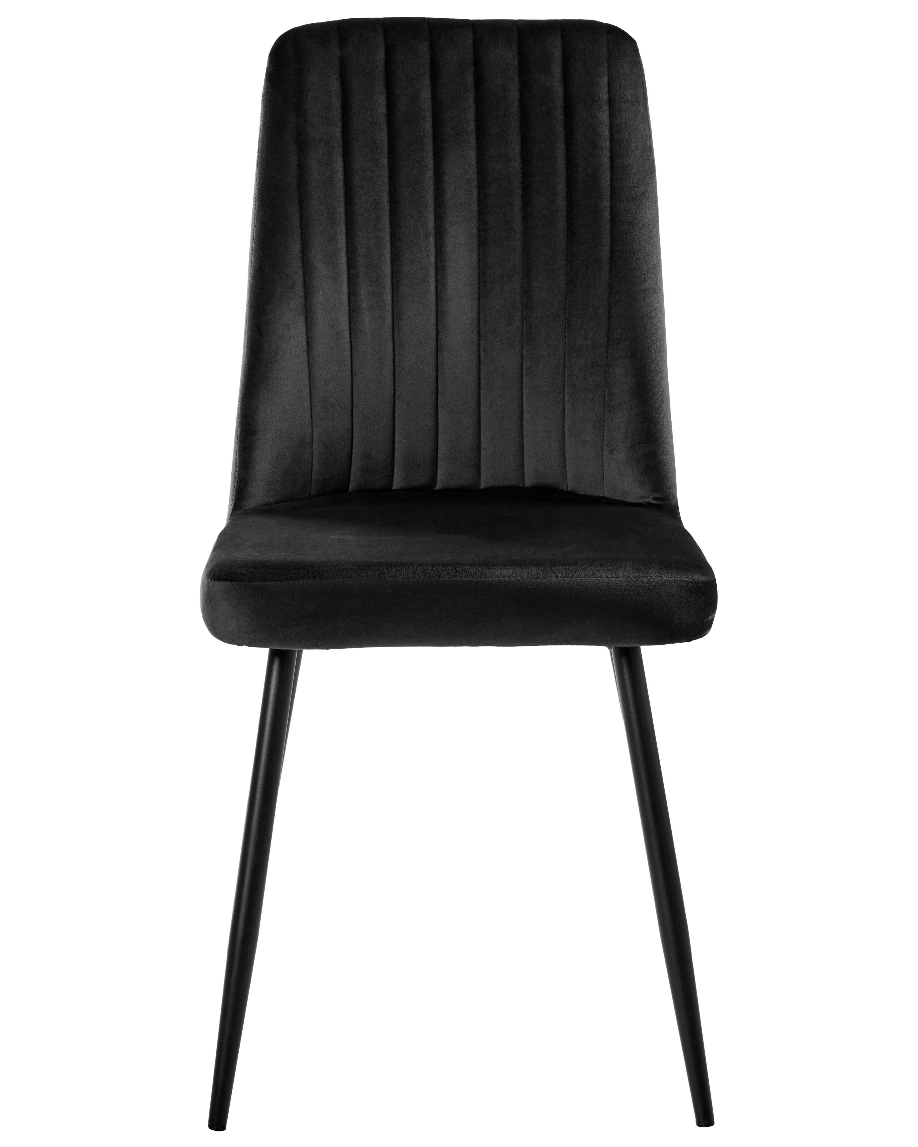Set van 4 eetkamerstoelen KIRBY Fluweel Zwart