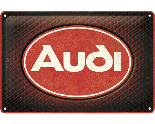 Blikken bord Audi logo 30x20 cm
