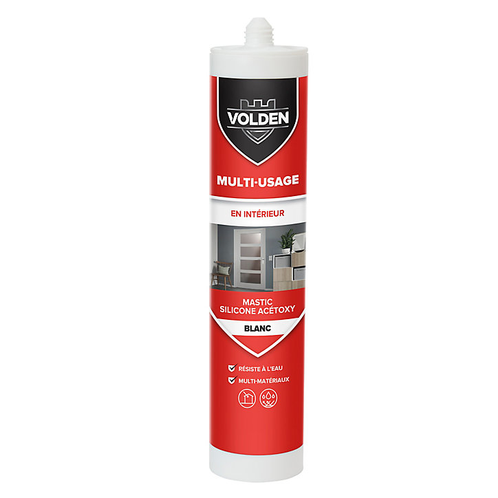 Mastic silicone acétoxy multi-usage Volden blanc 280ml
