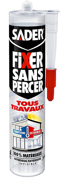 Mastic de Fixation Sader Fixer Sans Percer Tous Travaux - Invisible Cartouche 290ml