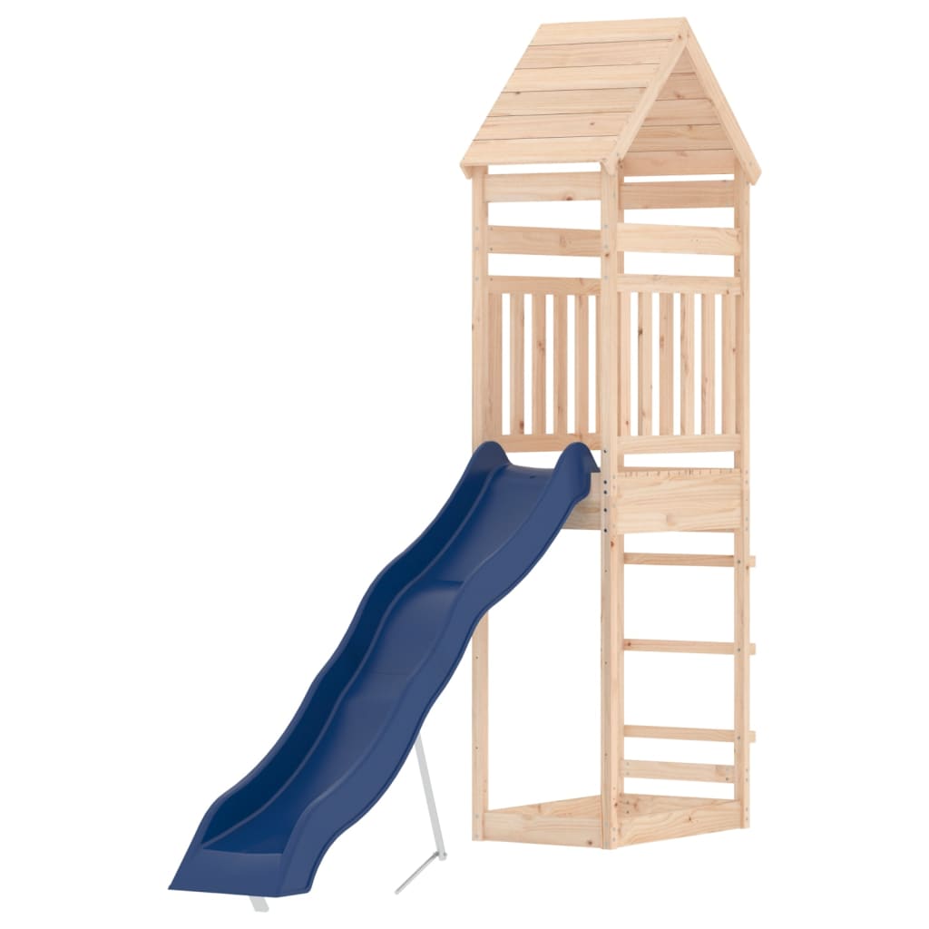 Aire de jeux d'extérieur balançoires toboggan portiques robuste jeux jardin 55 x 292 x 264 cm bois de pin massif