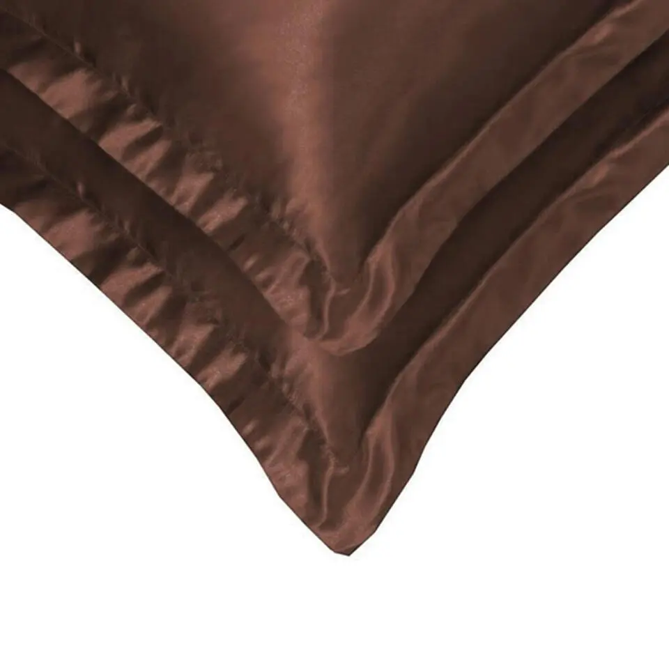 Glanzend Satijnen Dekbedovertrek Beauty Silk Bruin-1-persoons (140...