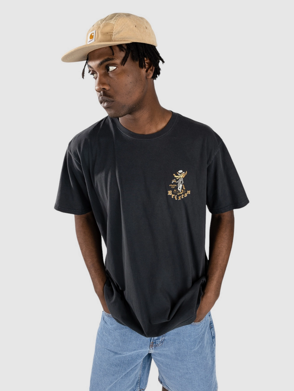 Brixton Standard T-Shirt black worn wash