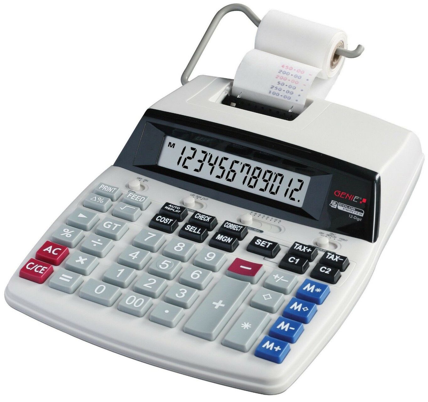 GENIE D69 Plus Druckender Tischrechner NEU! Rechenmaschine Rechner Kasse Drucker
