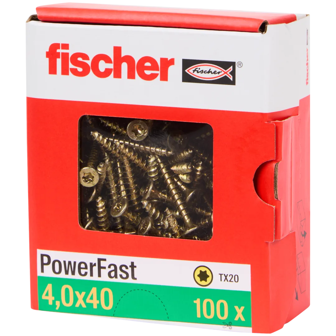 Fischer spaanplaatschroeven 4,0 x 40 mm | 100 stuks