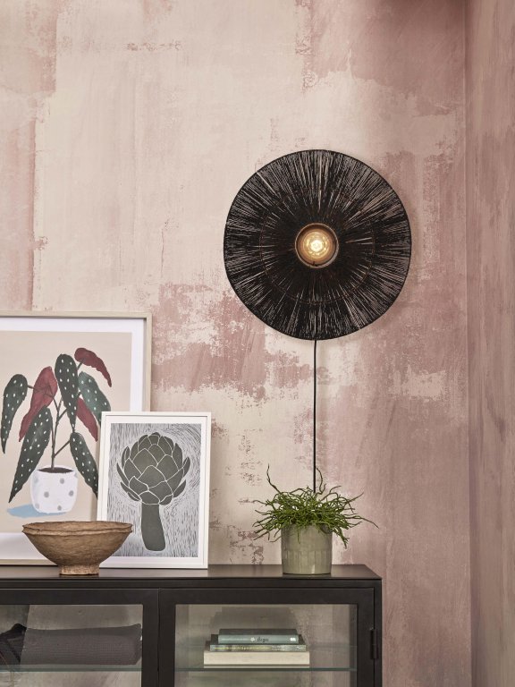 Good&Mojo Iguazu wandlamp large zwart/naturel