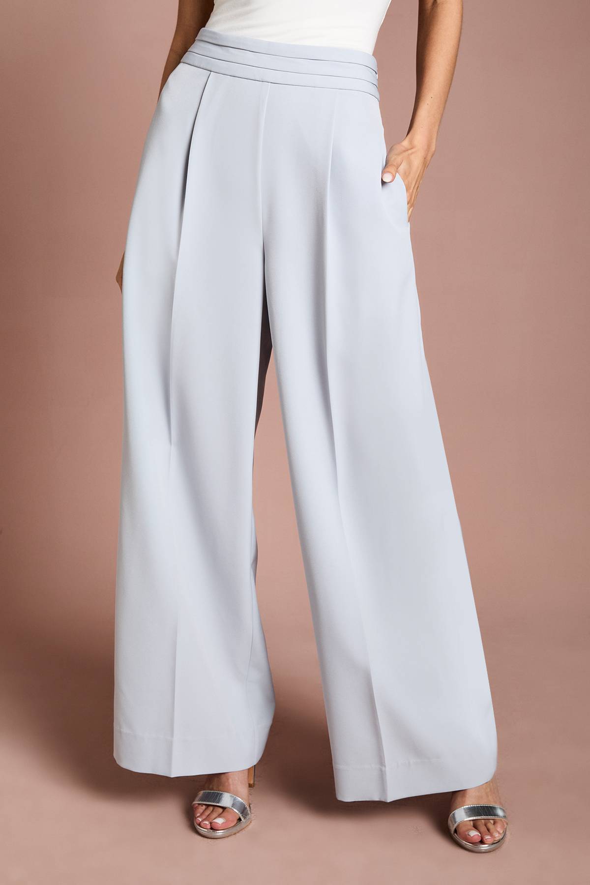 Coast Pantalon Droit En Crêpe Lisa Beige