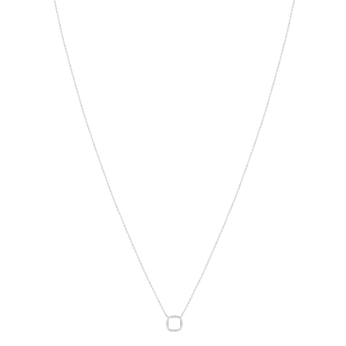 Collier or 375 blanc diamants
