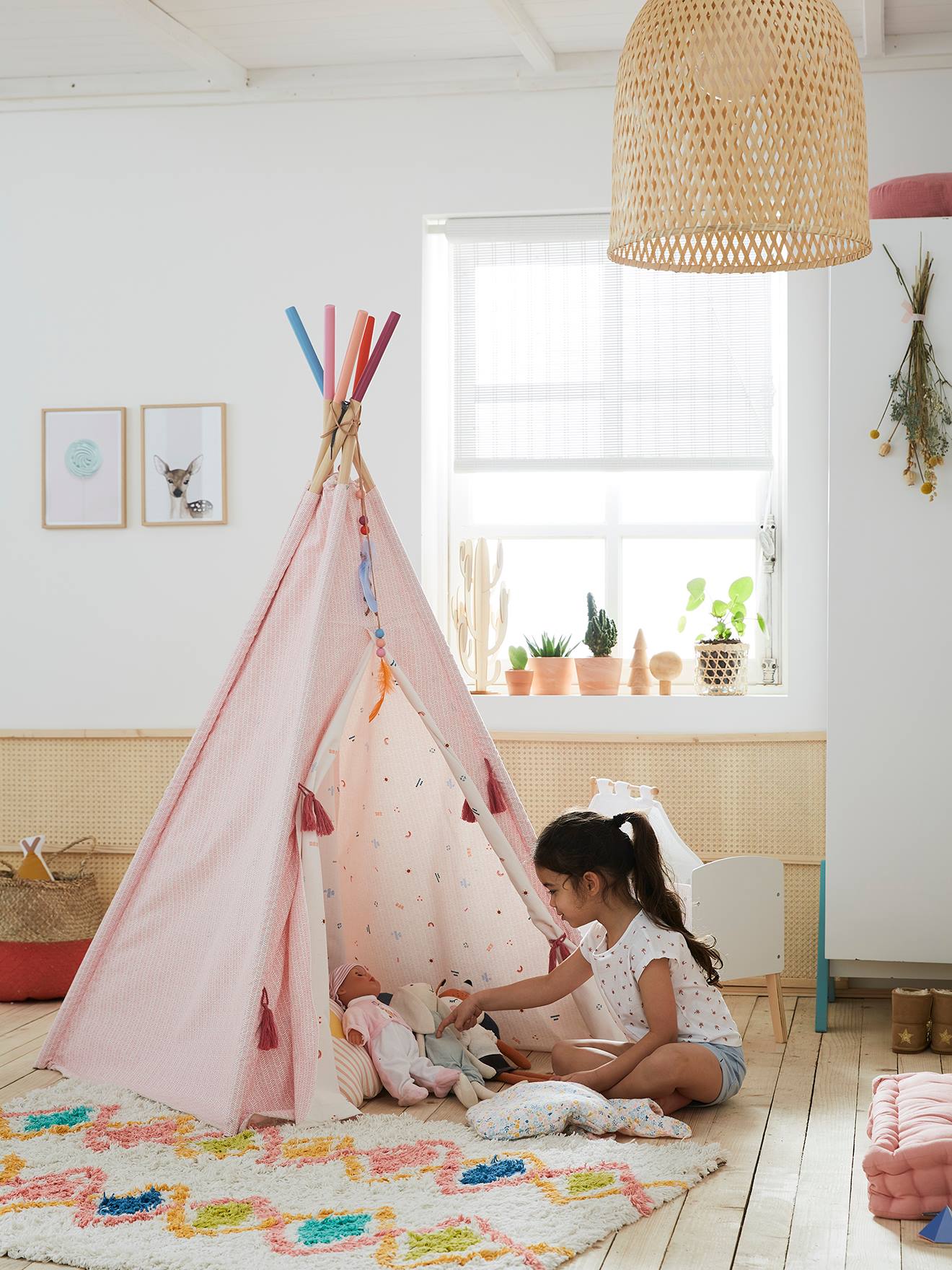 Tenda indígena reversível rosa