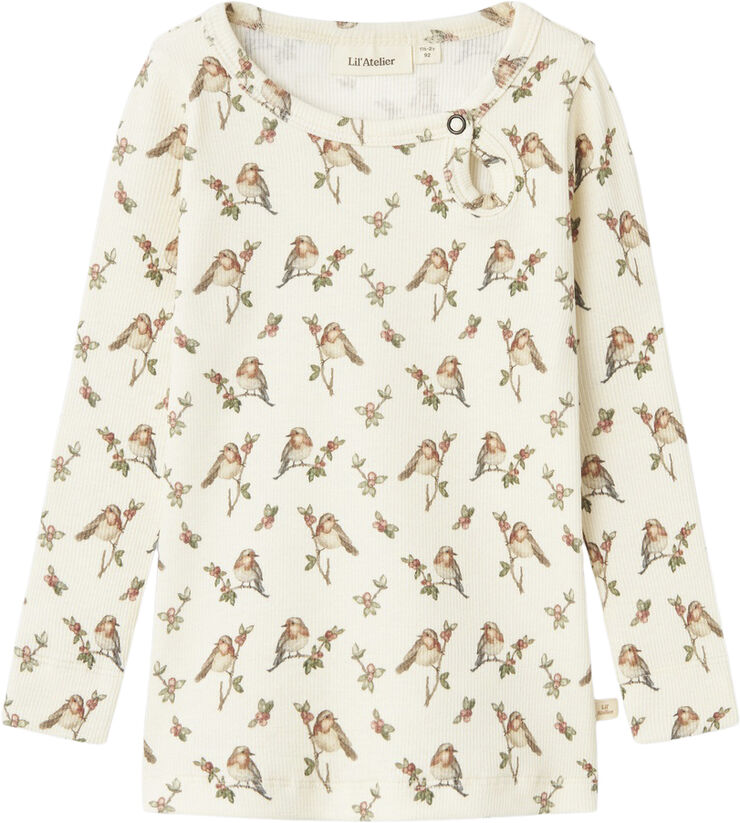 Lil' Atelier NMFGAVO ELI LS SLIM TOP LIL Turtledove